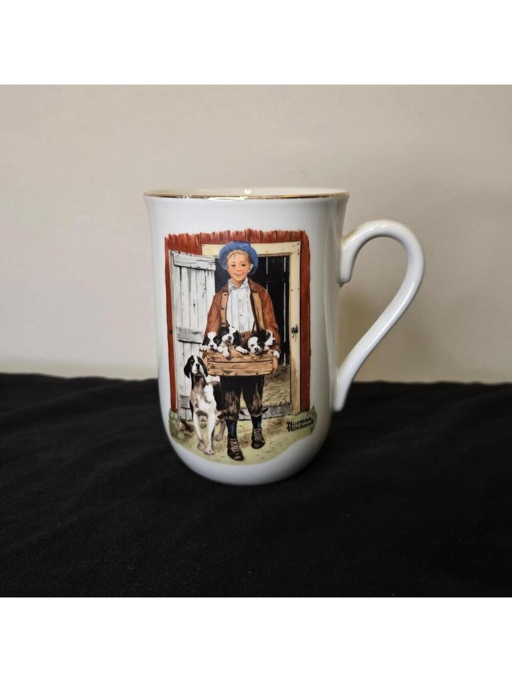 1985 Norman Rockwell Puppy Love Mug